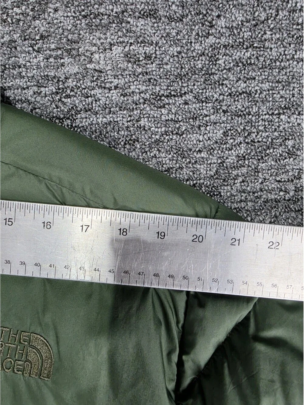 The North Face Men's Green 550 Down Puffer Jacket Full Zip Pockets Size 2XL